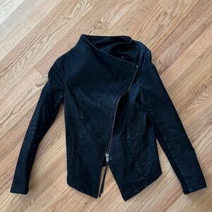 Divided Black Leather Jacket